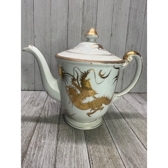 Vintage Hayasi Teapot Gold Dragon Dragonware Painted Porcelain Decorative Japan - Picture 1 of 10